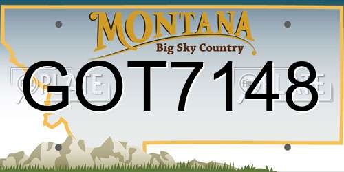 GOT7148 Montana License Plate