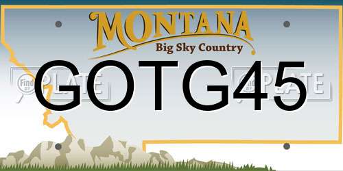 GOTG45 Montana License Plate