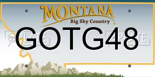 GOTG48 Montana License Plate