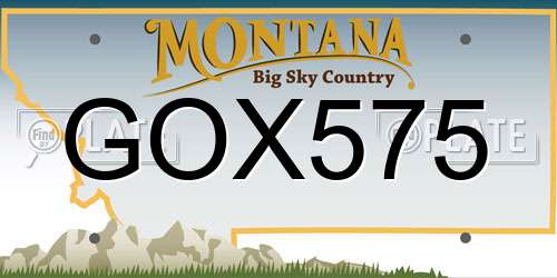 GOX575 Montana License Plate