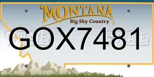 GOX7481 Montana License Plate