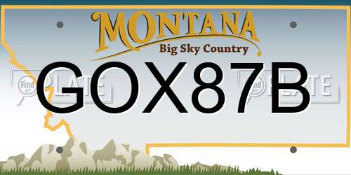 GOX87B Montana License Plate