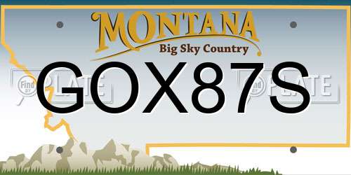 GOX87S Montana License Plate