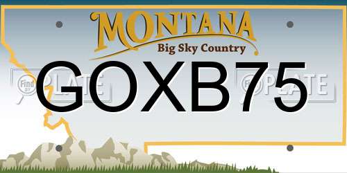 GOXB75 Montana License Plate