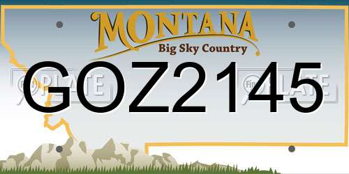 GOZ2145 Montana License Plate