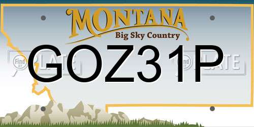 GOZ31P Montana License Plate
