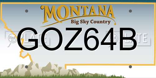 GOZ64B Montana License Plate