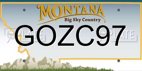 GOZC97 Montana License Plate