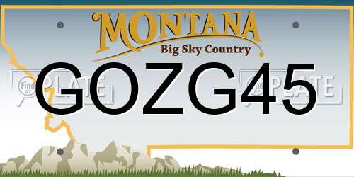 GOZG45 Montana License Plate
