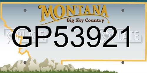 GP53921 Montana License Plate