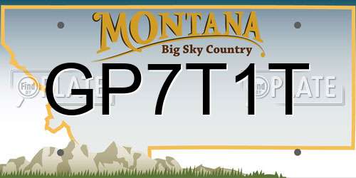 GP7T1T Montana License Plate