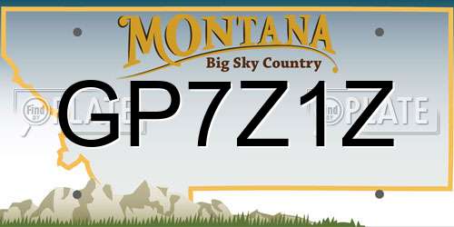 GP7Z1Z Montana License Plate