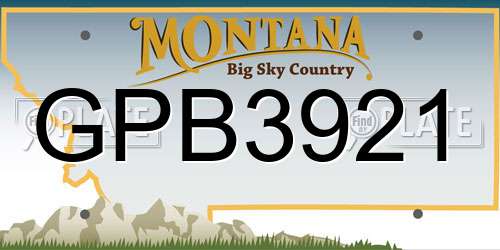 GPB3921 Montana License Plate