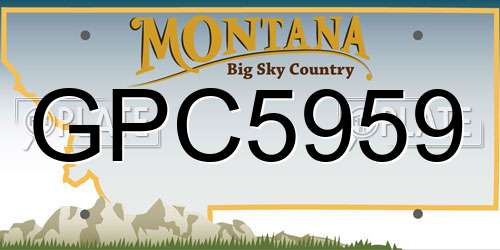 GPC5959 Montana License Plate