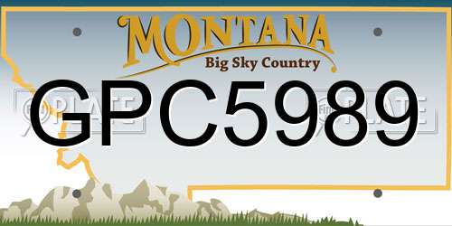 GPC5989 Montana License Plate