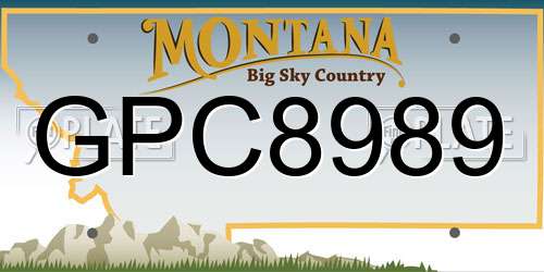 GPC8989 Montana License Plate