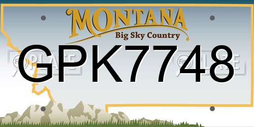 GPK7748 Montana License Plate