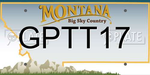 GPTT17 Montana License Plate