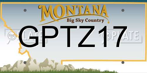 GPTZ17 Montana License Plate