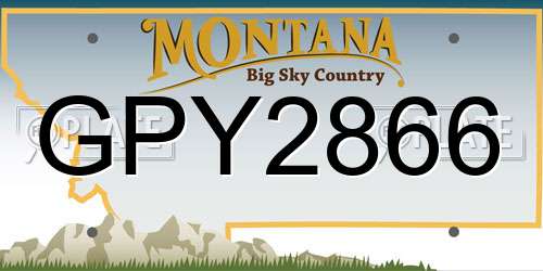 GPY2866 Montana License Plate
