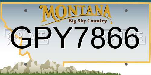 GPY7866 Montana License Plate