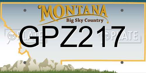 GPZ217 Montana License Plate
