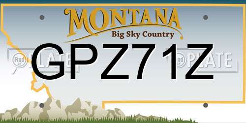 GPZ71Z Montana License Plate