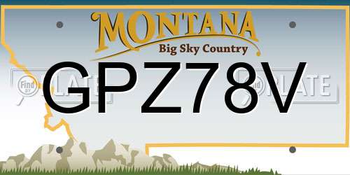 GPZ78V Montana License Plate