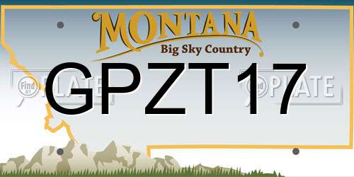 GPZT17 Montana License Plate