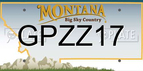 GPZZ17 Montana License Plate