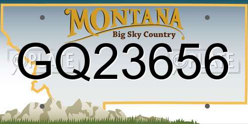 GQ23656 Montana License Plate