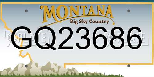 GQ23686 Montana License Plate