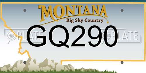 GQ290 Montana License Plate