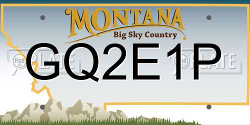 GQ2E1P Montana License Plate