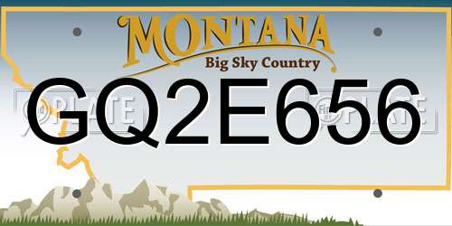 GQ2E656 Montana License Plate