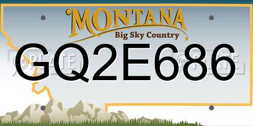 GQ2E686 Montana License Plate