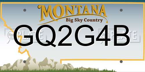 GQ2G4B Montana License Plate