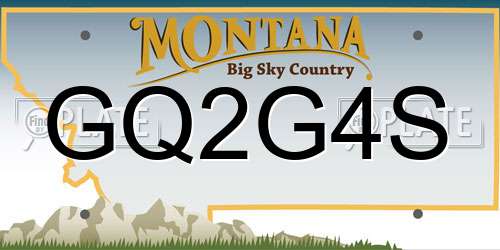 GQ2G4S Montana License Plate
