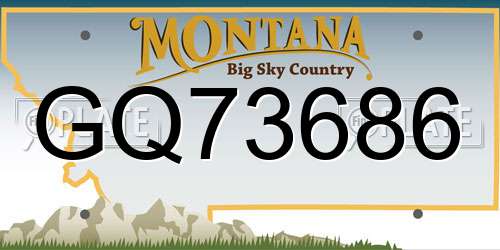 GQ73686 Montana License Plate