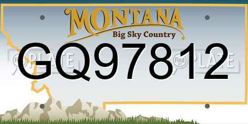 GQ97812 Montana License Plate