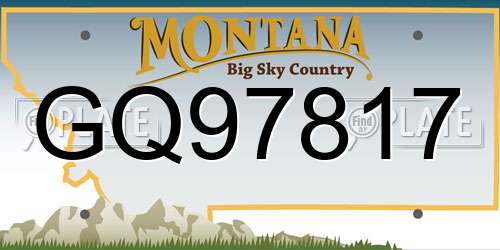 GQ97817 Montana License Plate