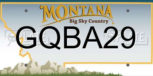 GQBA29 Montana License Plate
