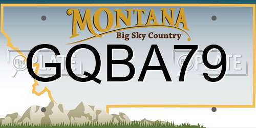 GQBA79 Montana License Plate