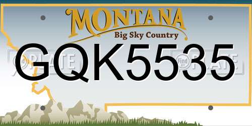GQK5535 Montana License Plate