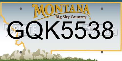 GQK5538 Montana License Plate