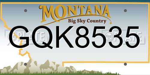 GQK8535 Montana License Plate