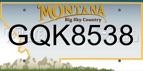 GQK8538 Montana License Plate