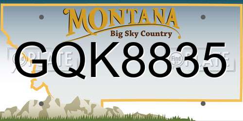 GQK8835 Montana License Plate