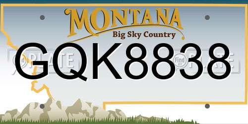 GQK8838 Montana License Plate