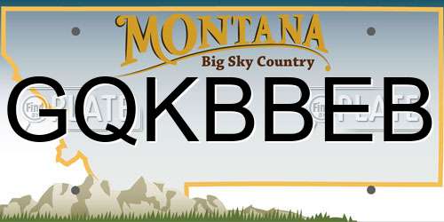 GQKBBEB Montana License Plate